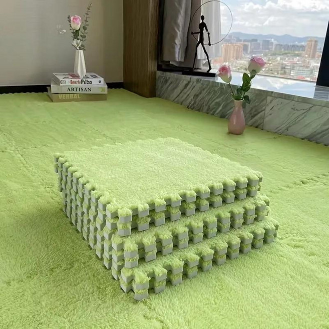 피스 플러시 놀이 매트 프리 조립식 홈 데코 바닥 보호 카펫, 01 10Pcs