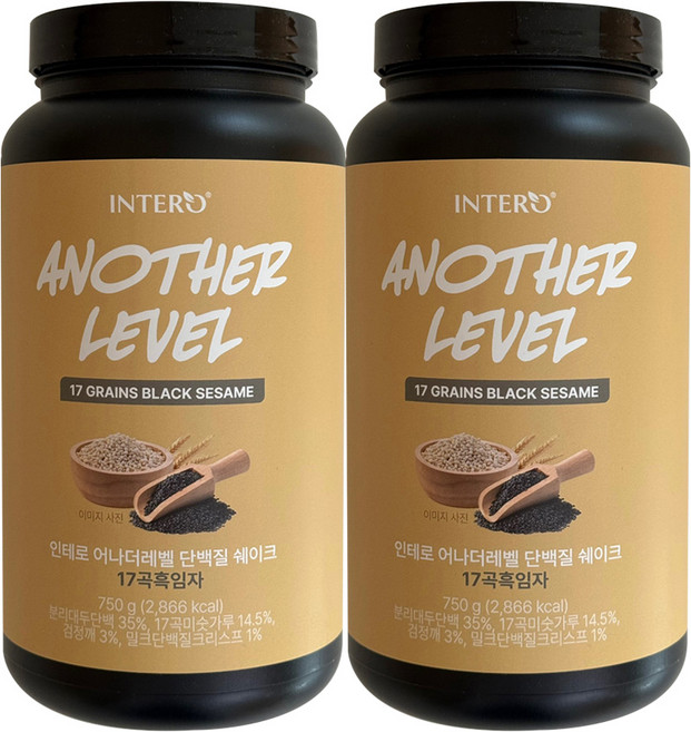인테로 어나더레벨 단백질 쉐이크 17곡 흑임자 750g 2개
