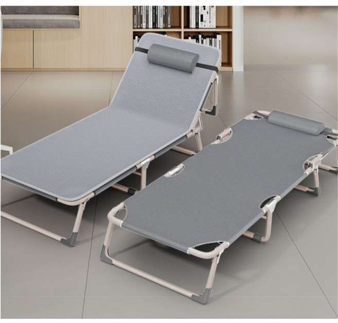 一體成型折疊床 辦公室午休神器 單人躺椅 家用簡易床 戶外便攜床 醫院陪護床, 【加厚加固】56cm寬單床+頭枕