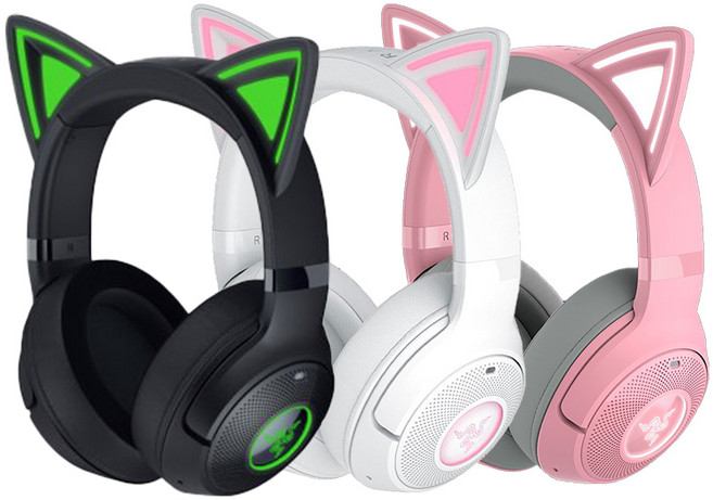 Razer 雷蛇 Kraken Kitty V2 BT 無線耳機, KITTY,主商品+黑色耳機架