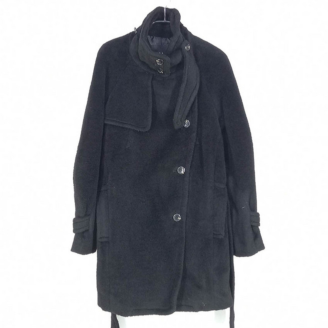 빈티지다온 시슬리 여성 하이넥 끈 알파카혼방 모직코트 블랙91