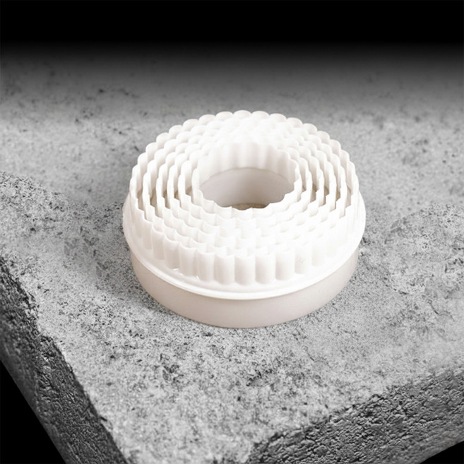 비즈쿡 PP 쿠키커터 원형 주름 6종, 1개, 화이트