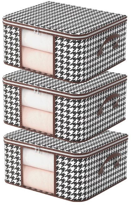 라이프핵 옷 의류 이불정리함 보관함, 그레이, 3개