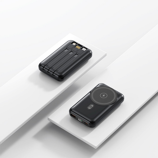 GoaTa 대용량 20000mAh 보조배터리 슈퍼 급속충전 무선충전 맥세이프 보조배터리 항공 표준에 부합, 블랙
