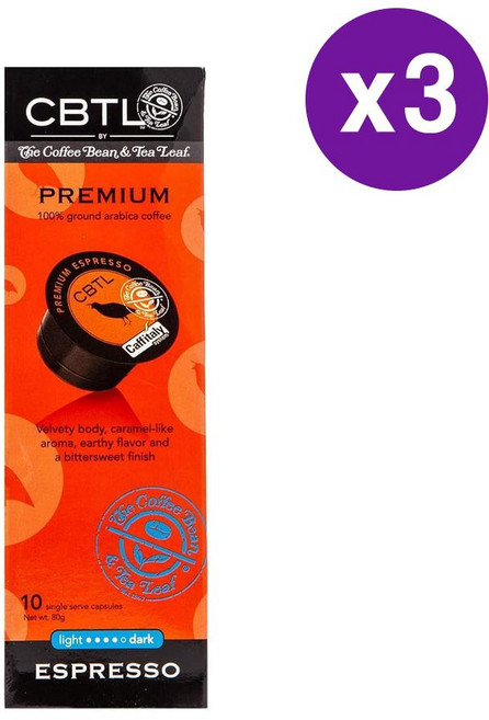 커피빈 커피 프리미엄 에스프레소 캡슐 10개입 80g 3개 Coffee Bean & Tea Leaf CBTL Premium Espresso Capsules