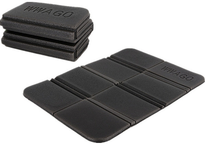 와고 1인용 돗자리 휴대용 초경량 접이식 피크닉 포켓 매트, 블랙