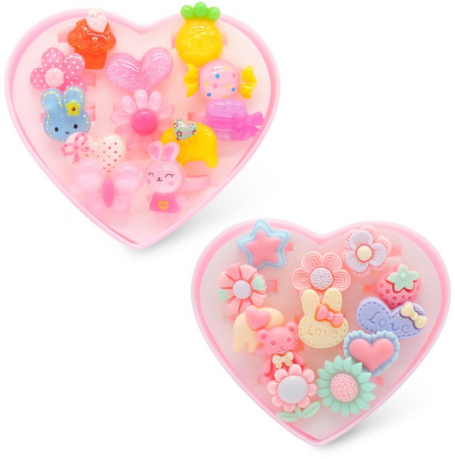 캐릭터 반지 칼라 12구 + 파스텔 12구 + 케이스