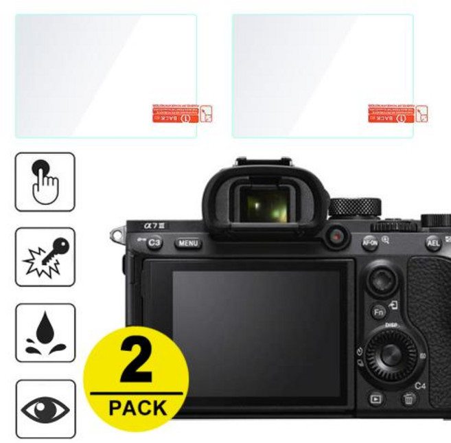 소니 A7 II III A7S A7R IV A99 A9 A6300 A6000 A5000 A6400 RX100 NEX7653N A33 A35 A55 용 2x 강화 유리 화면 보호기, 5)NEX-7 6 5 3N C3, 1개