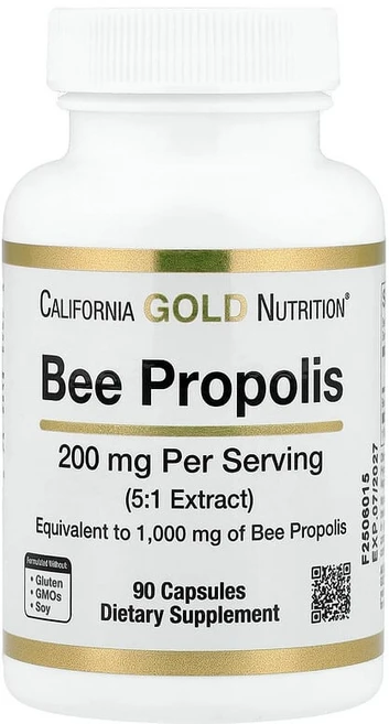 California Gold Nutrition 꿀벌 프로폴리스 1000mg 캡슐 90정 LKN-01693, 1 - 쿠팡