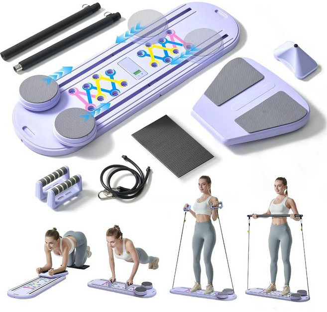 [ 891059 ] 맥스원 필라테스 보드 - 자동 리바운드 복근 롤러 및 디지털 디스플레이가 있는 6-in-1 접이식 리포머 트레이닝 키트 복근 근육 토닝 전신 피트니스를 위, [ 891059 ] 맥스원 필라테스 보드 - 자동 리바