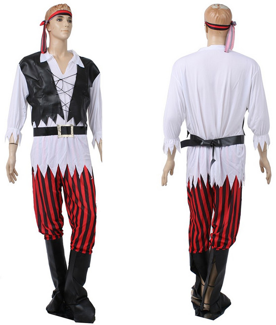 파티쇼 해적 성인 남자 의상 할로윈 파티 코스프레 공연 연극 분장 캐리비안, 단품, 단품