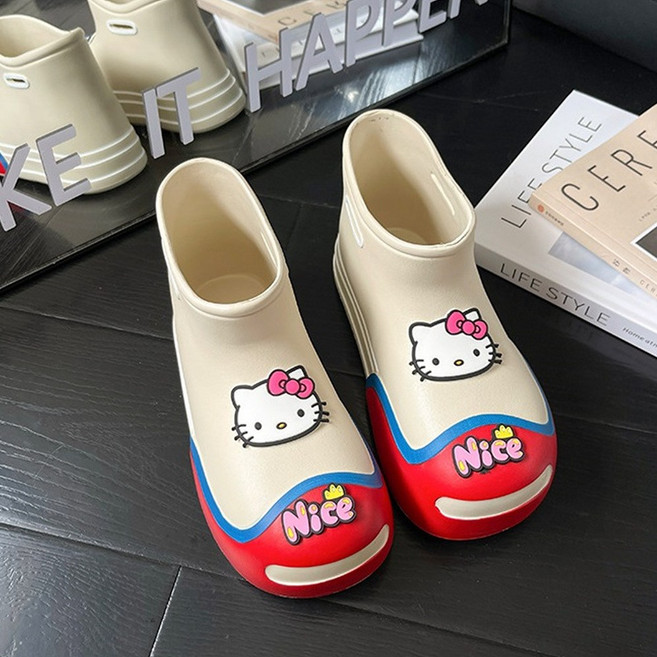산리오 캐릭터 귀여운 키티 여성 레인부츠