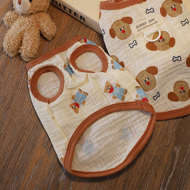 펫먼트 반려동물 코튼 나시 티셔츠, 1개, 강아지