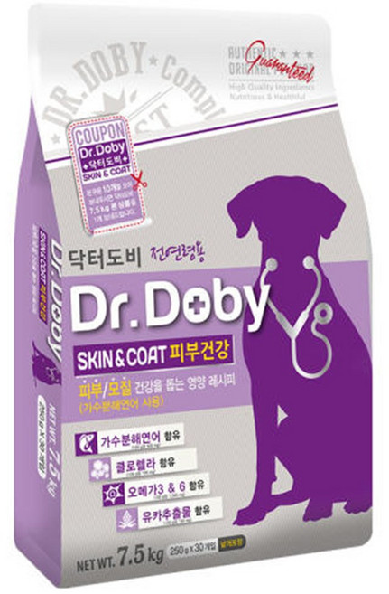 닥터도비 스킨앤코트 피부건강 건식 사료, 피부/피모, 7.5kg, 1개