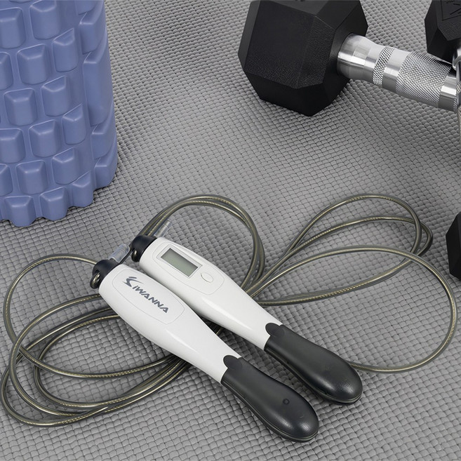 아이워너 단기능 디지털 줄넘기, 블루 + 화이트, 1개