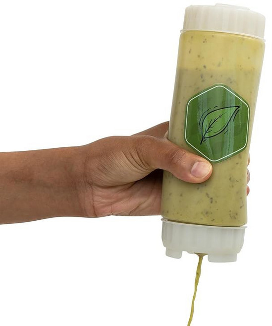 브레늄 노드립 FIFO 토마토 소스 병 케첩 마리나라 피자 파스타 및 지저분하지 않은 화이트 트위스트 캡 18단위온스 BPA 프리 리필 스퀴즈 디스펜서, Green Sauce