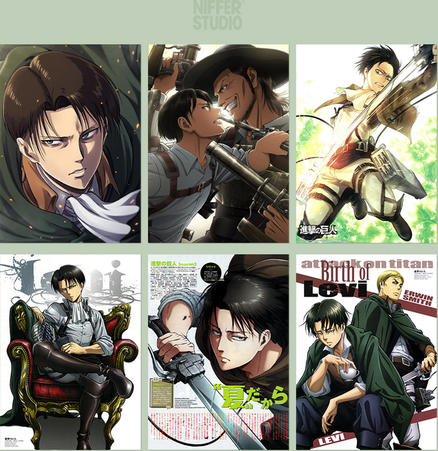 진격의 거인 리바이 아커만 포스터 15종 애니메이션 굿즈 조사병단 병장 A2 A3 A4, 4번