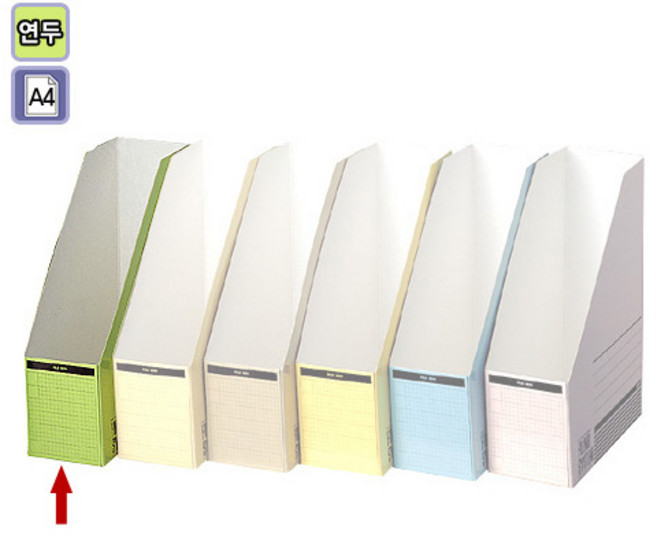 [100231]종이화일꽂이(5개팩/연두/OfficeDEPOT), 단품, 상세 설명 참조