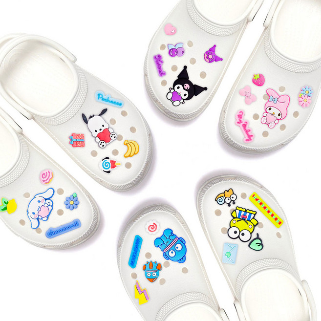 산리오 캐릭터즈 2d 후르츠 아이콘 슈즈참 세트 신발 악세사리