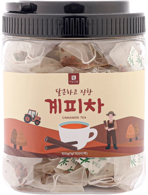 [식물유래 안심 생분해필터] 미담식품 계피차 삼각티백, 1g, 100개입, 1개 - 쿠팡