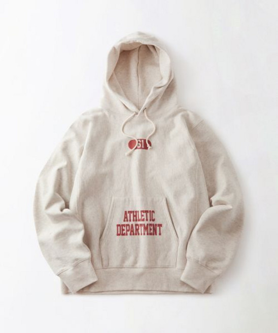 아웃스탠딩V.S.C SERIES HOOD SWEAT(ATHLETIC DEPARTMENT)1OATMEAL