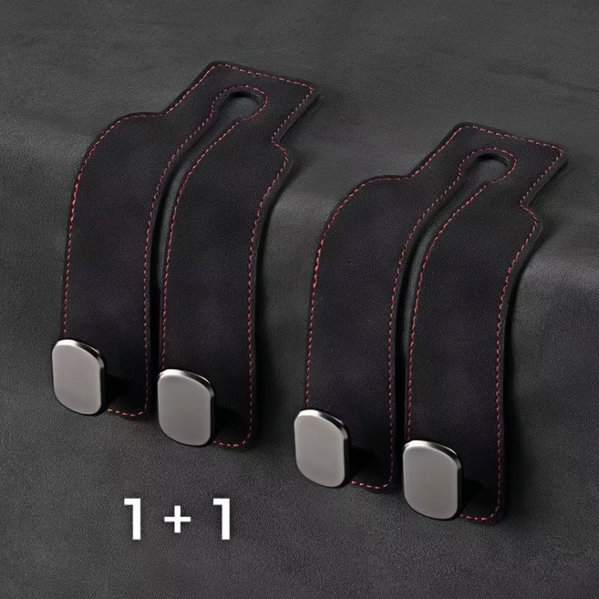 민혁이네 1+1 자동차헤드레스트 거치대 가방걸이 후크걸이 차량 뒷자석 거치대 봉지걸이, 블랙, 2개