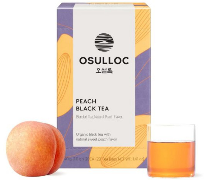오설록 허니 배 티 달콤한 배와 꿀 맛 과일 차 블렌드 제주도 티백 20개 Osulloc, 복숭아 블랙 티, 20개입 (1팩)
