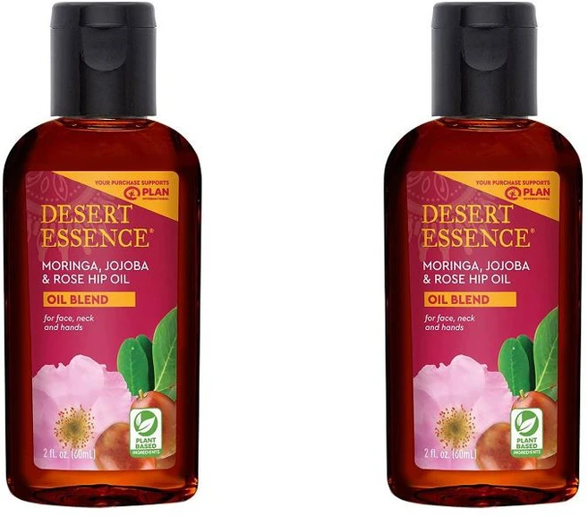 Desert Essence 데저트에센스 호호바 모링가 로즈힙 오일 60ml 2팩 - 쿠팡