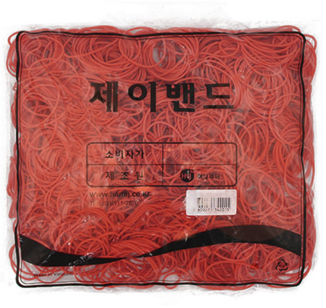 하나제이 고급칼라밴드 340g 60 x 1.3 mm 제이밴드, 1개, 다홍색
