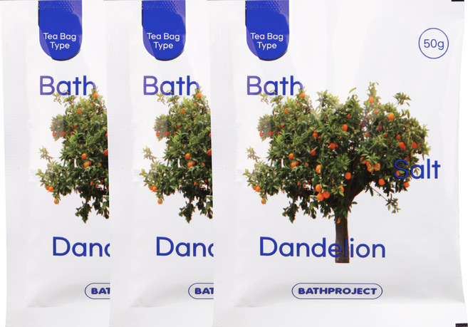 배쓰프로젝트 배쓰 티 솔트 단델리온 티백형 입욕제 시트러스향 x 3개입, 150g, 1개