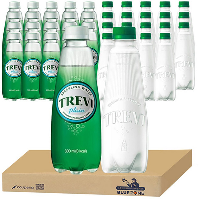 [블루존] 트레비 플레인 300ml x 20개 + 트레비 ECO 플레인 350ml x 20개, 40개