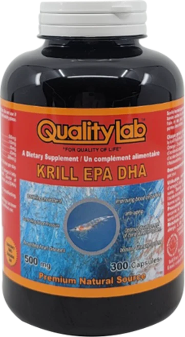캐나다 직구 퀄리티랩 크릴오일 EPA DHA 500mg, 1개, 300정 - 쿠팡