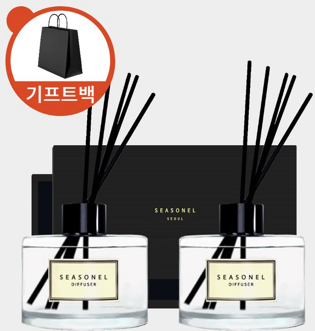 시즈넬 블랙라벨 선물세트 디퓨저 플레인 200ml x 2세트, 자스민 민트(JASMIN MINT), 2개