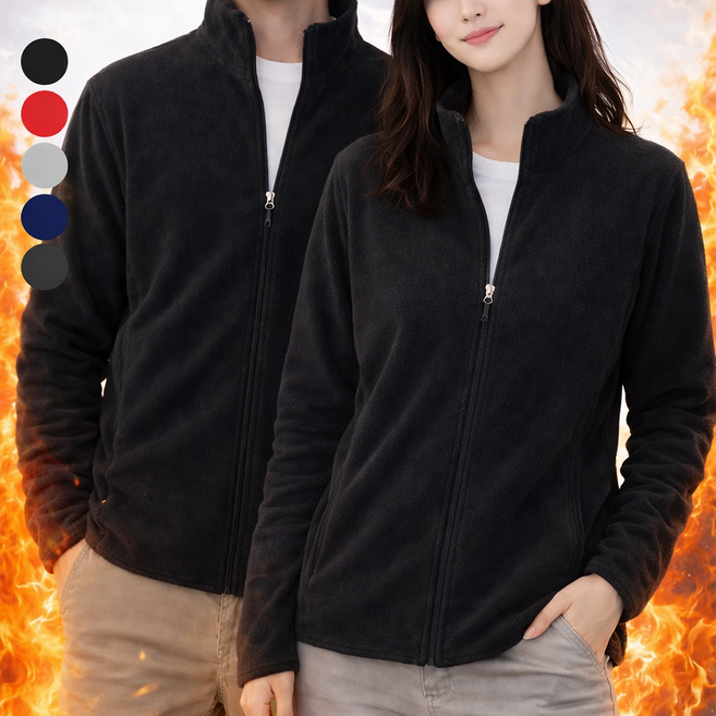 펄스 남녀공용 후리스 자켓 베이직 플리스 점퍼 집업