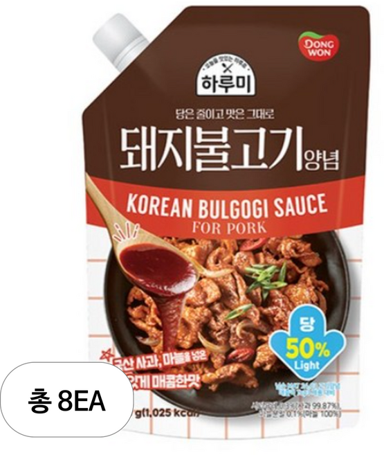 동원 하루미 돼지불고기 양념, 8개, 500g