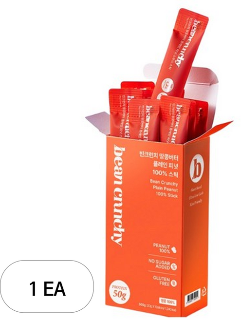 빈크런치 짜먹는 땅콩버터 스틱 10p, 200g, 1개