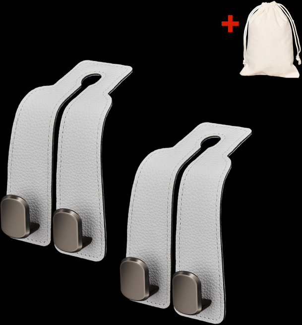 마케시 쏘클린 헤드레스트 후크세트, 화이트(가죽), 2개