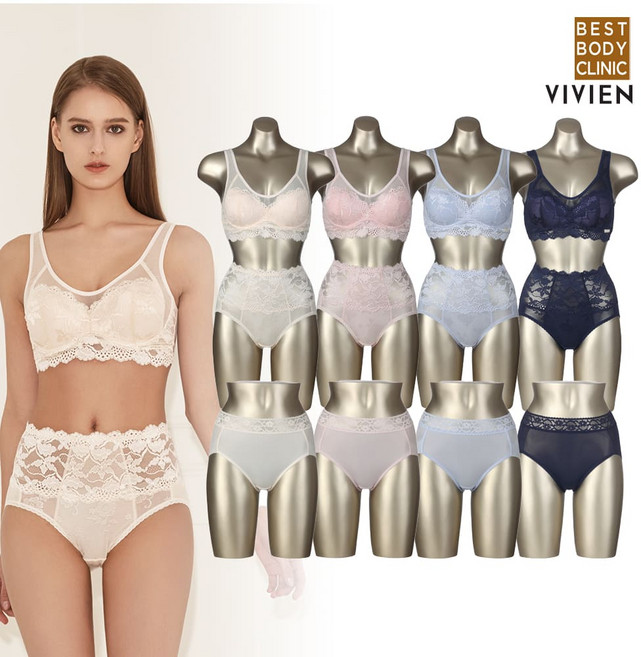 25SS 비비안 BBC 레이스 런닝 보정 브라팬티 4세트 + 세컨팬티 4장