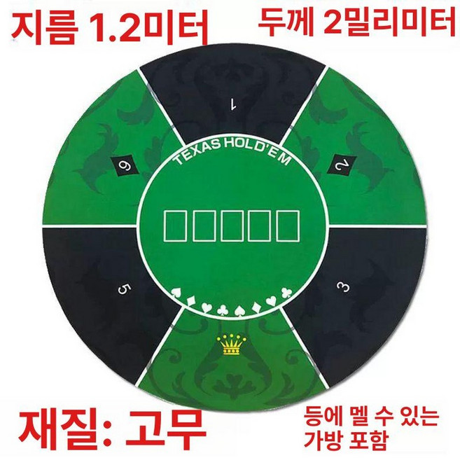 원형 홀덤 테이블 탁자 포커 펍 카드게임 파티룸 카지노, 1개, 1.2m 그린 A