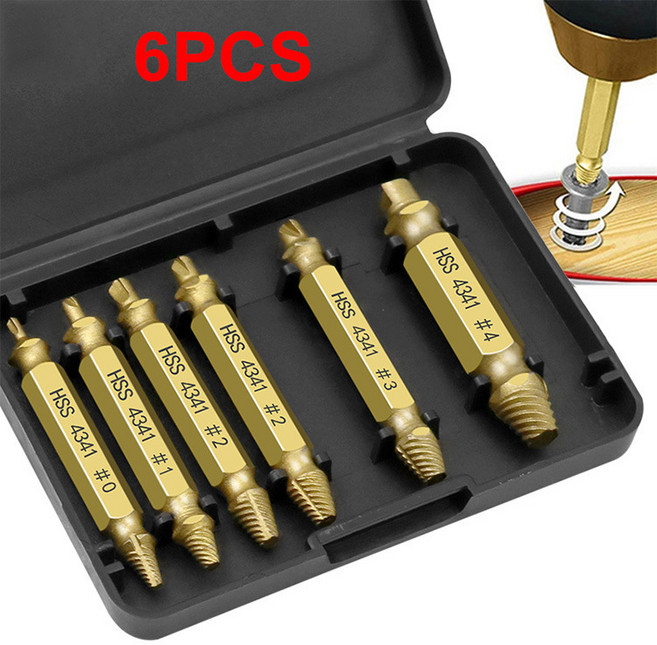 숭람 손상된 볼트 나사 제거 리무버 6pcs, 1세트