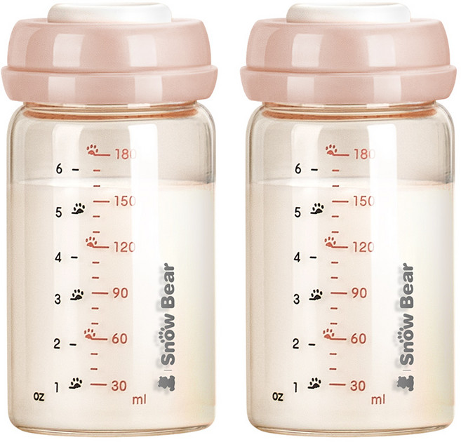 Snow Bear 寬口 180ml 奶瓶儲存罐, 1套, 2個裝