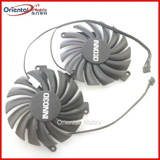 2 개/몫 CF-12910S 85mm DC12V 0.35A 4Pin GPU 팬 INNO3D RTX3060TI RTX3070 RTX3080 10GB TWIN X2 OC 그래, 01 RGB, 01 검정색
