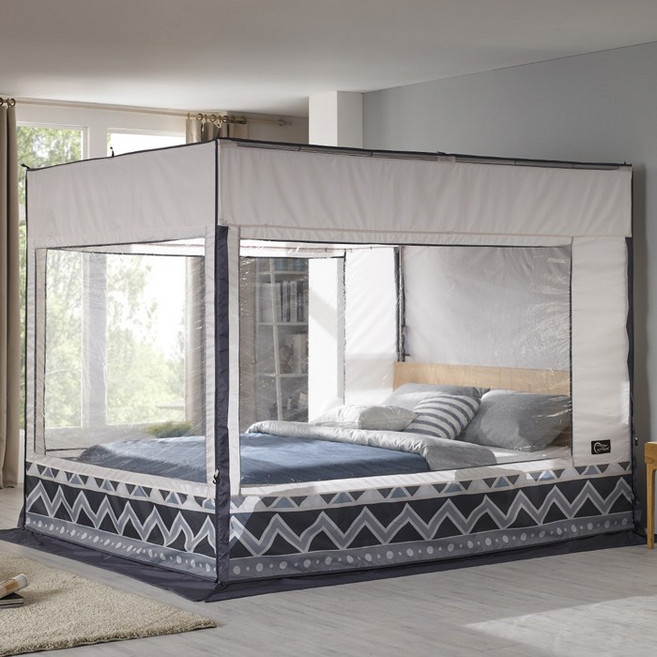 알뜨리 프리미엄 사각난방텐트(커텐형) /더블(스텐봉포함), 1개