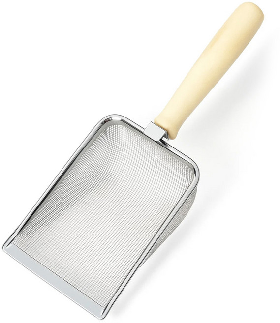 투데이리빙 촘촘한 걸이형 고양이 스텐 모래삽 긁은 가는 입자 화장실 배변삽 5mm 스테인리스 똥삽 깔끔 반려동물 스쿱삽, 1개, 실버