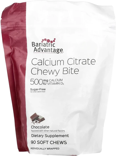 Bariatric Advantage 구연산 칼슘 츄이 바이트 설탕 무함유 초콜릿 소프트 츄 90개, BariatricAdvantage구연산칼슘츄이바이트설탕 - 쿠팡