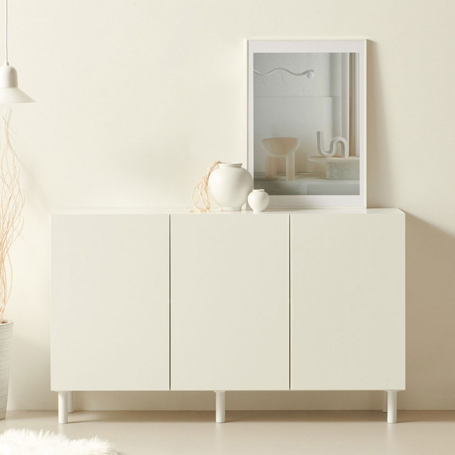 룸앤디 모노 2단 넉넉 목재 LPM TV다이 다용도 수납장 다리형 방문설치, 버터옐로우