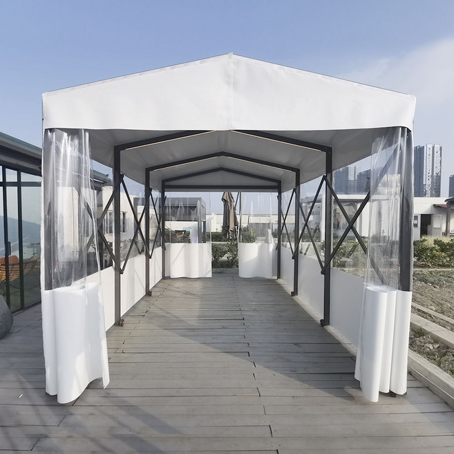 케이가든 알루미늄 대형 이동식 바퀴 접이식 자바라 천막 창고천막 그늘막 주문 제작 2x3m, 무광 그레이
