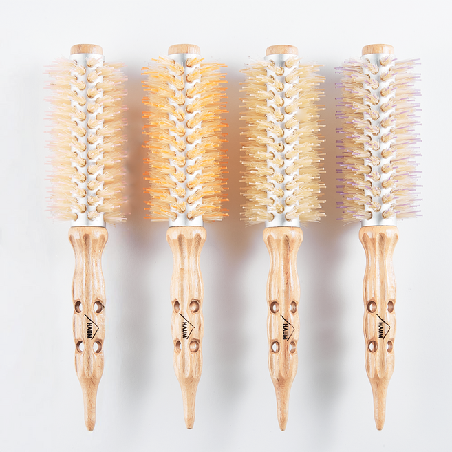 HAUM 하움 앞머리롤빗 1.5호 열판 드라이 볼륨 돈모 미니 브러시, 1개, 핑크