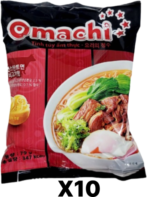 오마치 베트남 라면 쇠고기맛 XOT BO HAM 79g, 10개