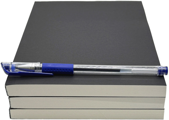 대용량 크라프트 노트 A5 (128매), 블랙, 1개, 줄무늬